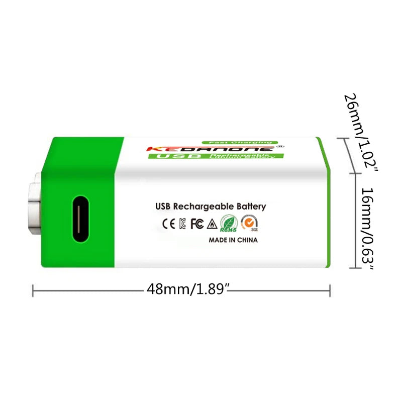 9V Rechargeable Battery 12800mAh 6F22 Micro USB 9v Li-ion Lithium Batteries for Multimeter Microphone Toy Remote Control KTV